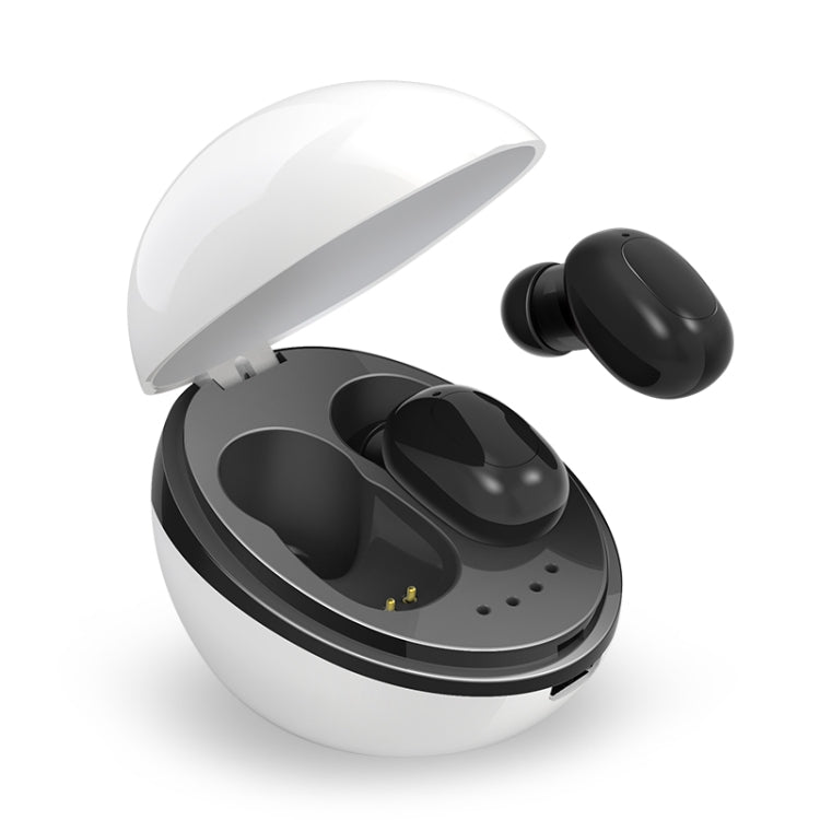 A10 TWS Space Capsule Shape Wireless Bluetooth Earphone with Magnetic Charging Box & Lanyard, Support HD Call & Automatic Pairing Bluetooth(White + Black) - TWS Earphone by PMC TechLife | Online Shopping South Africa | PMC TechLife