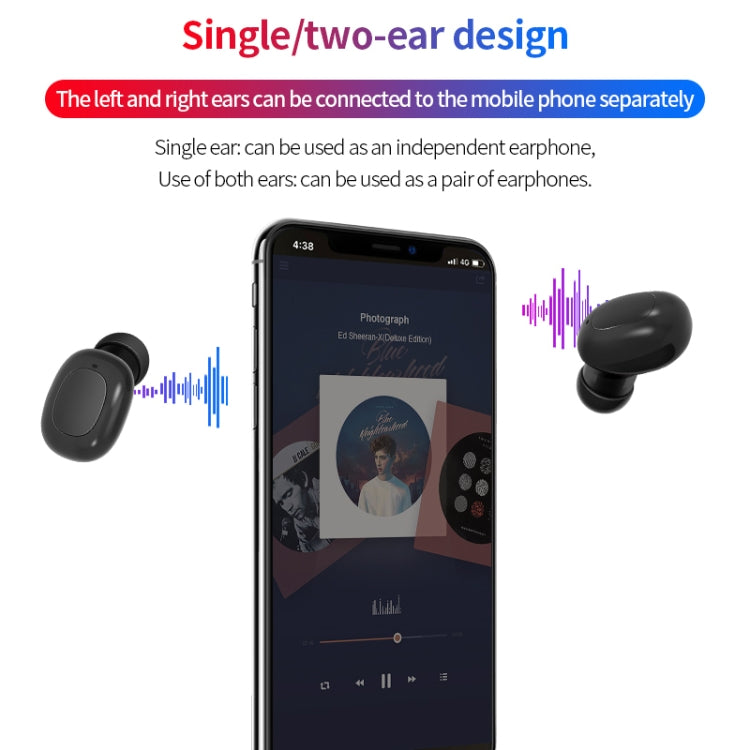 A10 TWS Space Capsule Shape Wireless Bluetooth Earphone with Magnetic Charging Box & Lanyard, Support HD Call & Automatic Pairing Bluetooth(White + Black) - TWS Earphone by PMC TechLife | Online Shopping South Africa | PMC TechLife