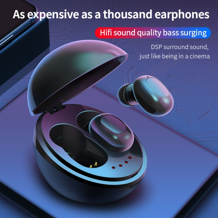 A10 TWS Space Capsule Shape Wireless Bluetooth Earphone with Magnetic Charging Box & Lanyard, Support HD Call & Automatic Pairing Bluetooth(White + Black) - TWS Earphone by PMC TechLife | Online Shopping South Africa | PMC TechLife