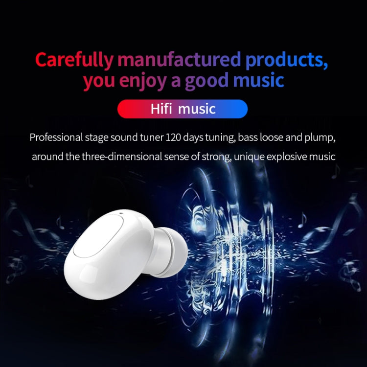 A10 TWS Space Capsule Shape Wireless Bluetooth Earphone with Magnetic Charging Box & Lanyard, Support HD Call & Automatic Pairing Bluetooth(White + Black) - TWS Earphone by PMC TechLife | Online Shopping South Africa | PMC TechLife
