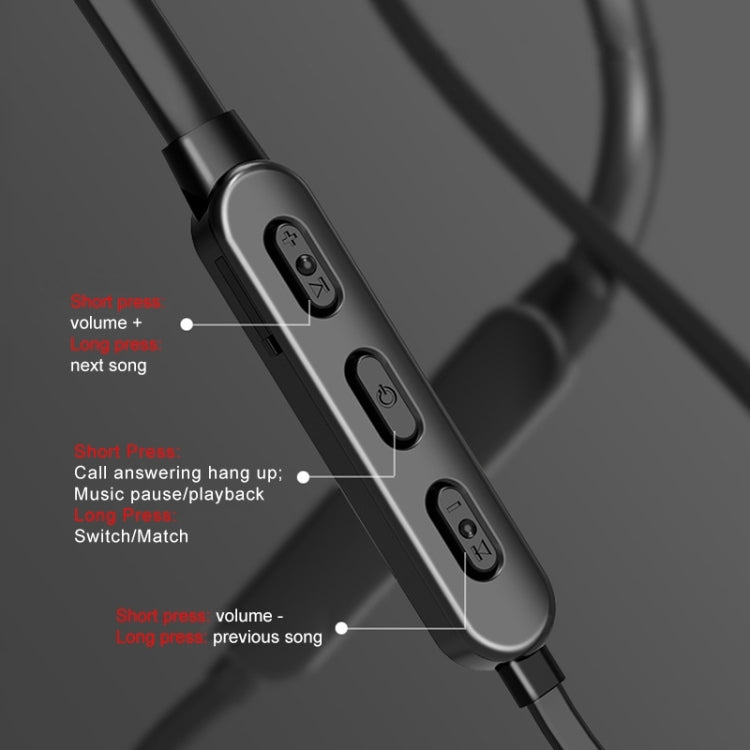 Bluetooth 5.1 Round Wire Neck-mounted Bluetooth Sports Earphone with Magnetic Function(White) - Neck-mounted Earphone by PMC TechLife | Online Shopping South Africa | PMC TechLife