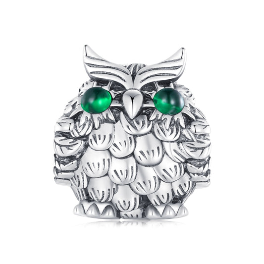 SCC2542 S925 Sterling Silver Necklace Pendant Accessories Exquisite Owl DIY Bracelet Beads - Jewelry Accessories by PMC Jewellery | Online Shopping South Africa | PMC Jewellery