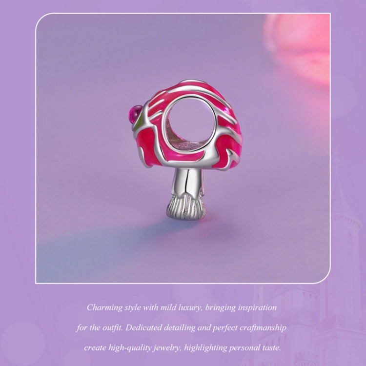 SCC2532 Sterling Silver S925 Luminous Psychedelic Mushroom Pendant Accessories DIY Bracelet Beads - Necklaces & Pendants by PMC Jewellery | Online Shopping South Africa | PMC Jewellery