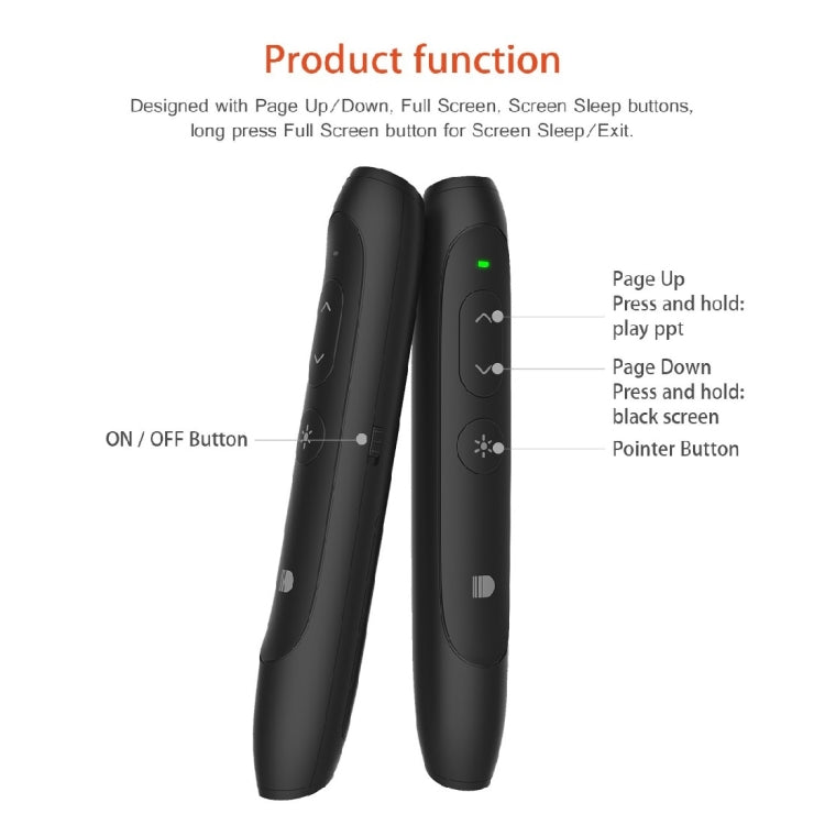 Doosl DSIT012 2.4GHz Wireless Presenter PowerPoint Clicker Representation Remote Control Pointer, Control Distance: 100m(Black) -  by DOOSL | Online Shopping South Africa | PMC Jewellery