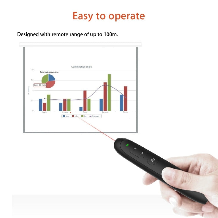 Doosl DSIT012 2.4GHz Wireless Presenter PowerPoint Clicker Representation Remote Control Pointer, Control Distance: 100m(Black) -  by DOOSL | Online Shopping South Africa | PMC Jewellery