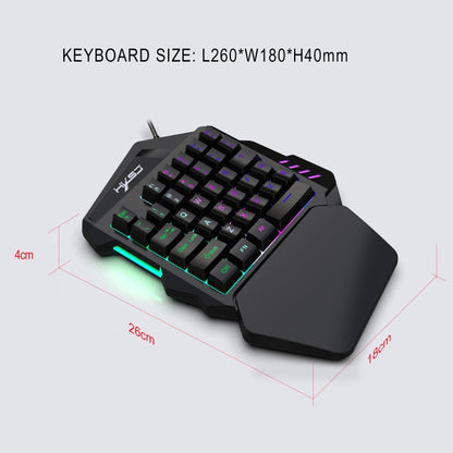 HXSJ V100 Universal One-hand 35-Keys Mechanical Blue Axis Seven-color Backlight Wired Gaming Keyboard, Length: 1.6m - Other Accessories by HXSJ | Online Shopping South Africa | PMC Jewellery | Buy Now Pay Later Mobicred