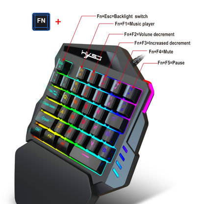 HXSJ V100 Universal One-hand 35-Keys Mechanical Blue Axis Seven-color Backlight Wired Gaming Keyboard, Length: 1.6m - Other Accessories by HXSJ | Online Shopping South Africa | PMC Jewellery | Buy Now Pay Later Mobicred