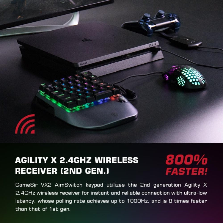 GameSir  VX2 AimSiwtch One-handed Wireless Gaming Keyboard & Mouse Kit(Black) - GameSir Accessories by GameSir | Online Shopping South Africa | PMC Jewellery