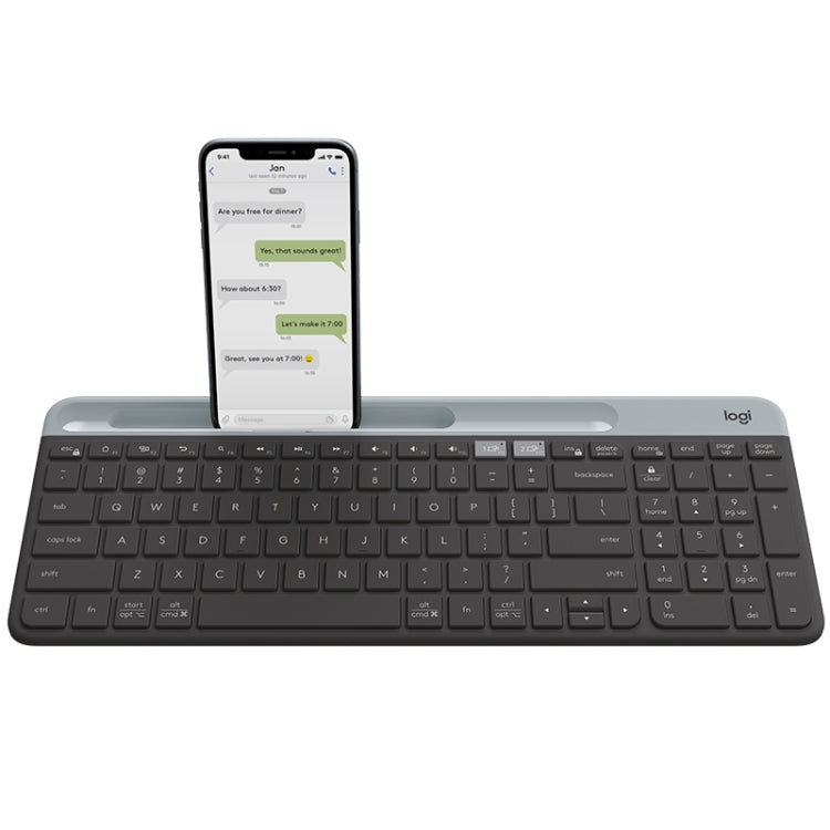 Logitech K580 Dual Modes Thin and Light Multi-device Wireless Keyboard with Phone Holder (Black) - Wireless Keyboard by Logitech | Online Shopping South Africa | PMC Jewellery