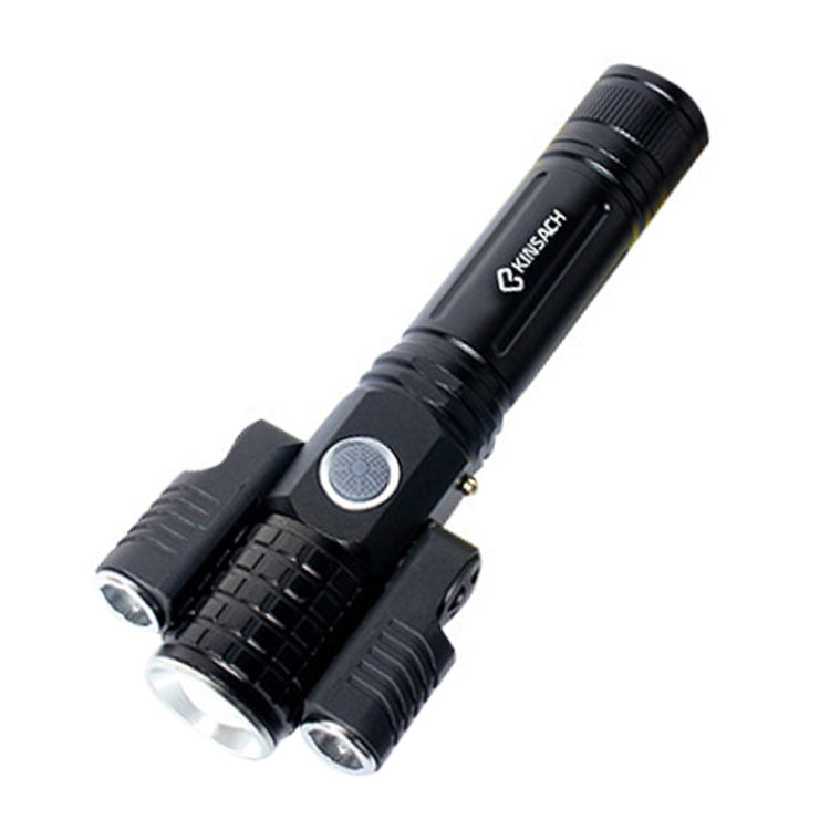 KS-738 USB Charging Waterproof T6+XPE Zoomable LED Flashlight with 4-Modes & 18650 lithium battery - LED Flashlight by PMC TechLife | Online Shopping South Africa | PMC TechLife