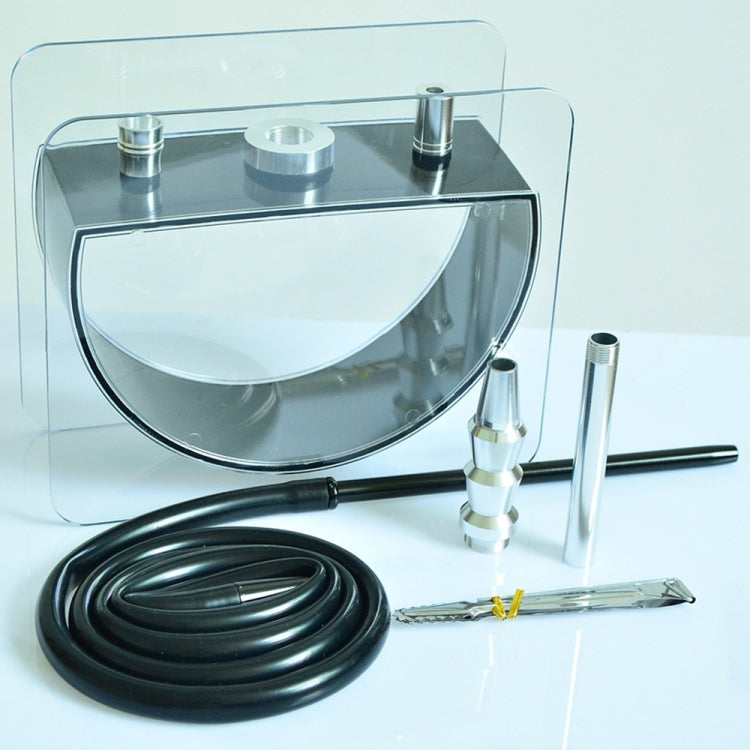 Acrylic Half Round Pot Double Pipe Hookah Set - free shipping - PMC TechLife - Order now!