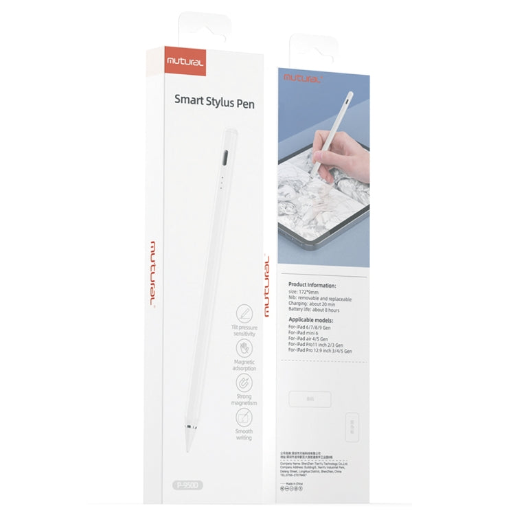 Mutural P-950D Tilt Pressure Sensor Capacitive Stylus Pen with Palm Rejection for iPad 2018 or Later - Stylus Pen by Mutural | Online Shopping South Africa | PMC Jewellery