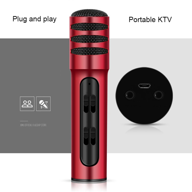 BGN-C7 Condenser Microphone Dual Mobile Phone Karaoke Live Singing Microphone Built-in Sound Card(Red) - Microphone by PMC Jewellery | Online Shopping South Africa | PMC Jewellery