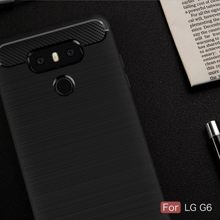 For LG G6 Brushed Carbon Fiber Texture Shockproof TPU Protective Cover Case (Red) - LG Cases by PMC TechLife | Online Shopping South Africa | PMC TechLife | Buy Now Pay Later Mobicred