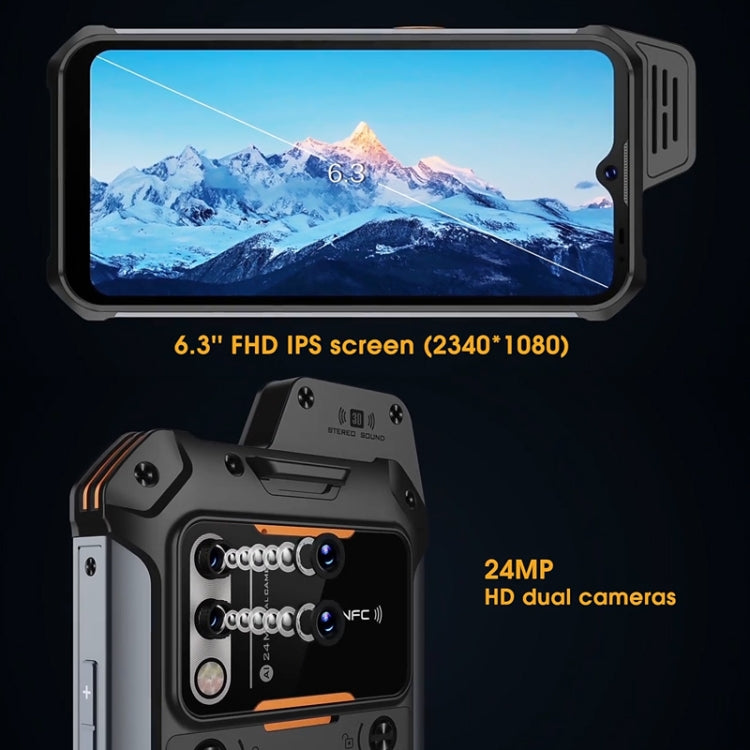 UNIWA W888 Standard Rugged Phone, 4GB+64GB, IP68 Waterproof Dustproof Shockproof, 5000mAh Battery, 6.3 inch Android 11 MTK6765 Helio P35 Octa Core up to 2.35GHz, Network: 4G, NFC, OTG(Black) - UNIWA by UNIWA | Online Shopping South Africa | PMC Jewellery