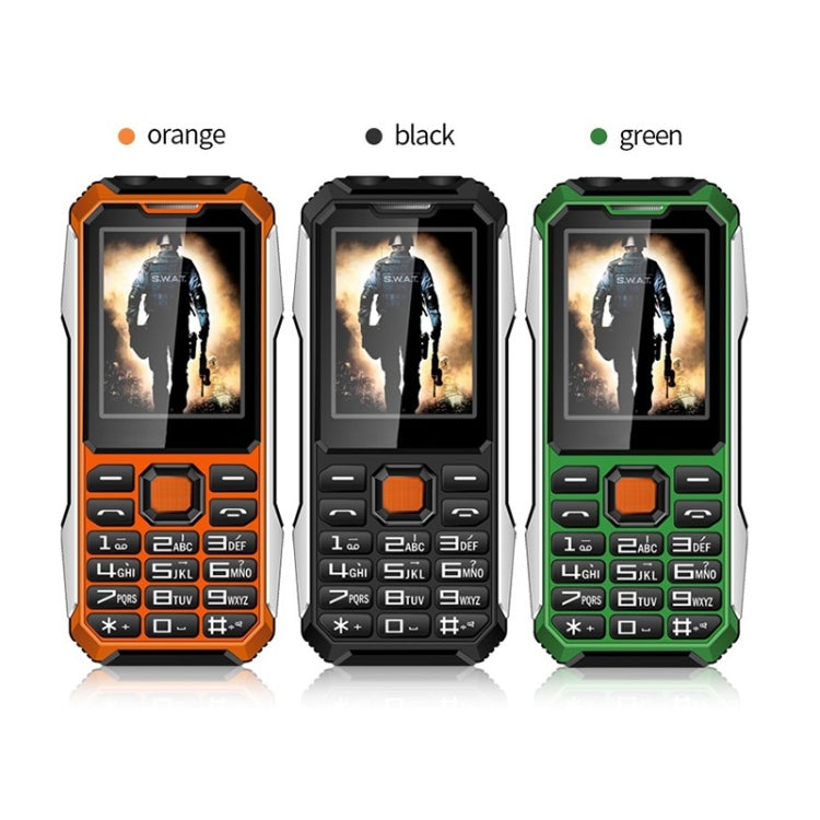 A6 Triple Proofing Elder Phone, Waterproof Shockproof Dustproof, 6800mAh Battery, 2.4 inch, 21 Keys, Bluetooth, LED Flashlight, FM, SOS, Dual SIM, Network: 2G(Green) - Others by PMC Jewellery | Online Shopping South Africa | PMC Jewellery