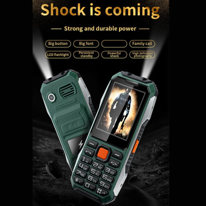 A6 4G Full Network Triple Proofing Elder Phone, Waterproof Shockproof Dustproof, 6800mAh Battery, 2.4 inch, 21 Keys, LED Flashlight, FM, SOS, Dual SIM, Network: 4G(Green) - Others by PMC Jewellery | Online Shopping South Africa | PMC Jewellery