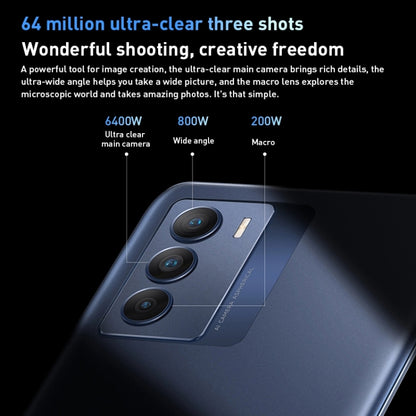 vivo T1 5G, 64MP Camera, 8GB+128GB, Triple Back Cameras, Face ID & Side Fingerprint Identification, 5000mAh Battery, 6.67 inch Android 11.0 OriginOS 1.0 Qualcomm Snapdragon 778G Octa Core up to 2.4GHz, OTG, Network: 5G(Black) - vivo by VIVO | Online Shopping South Africa | PMC Jewellery