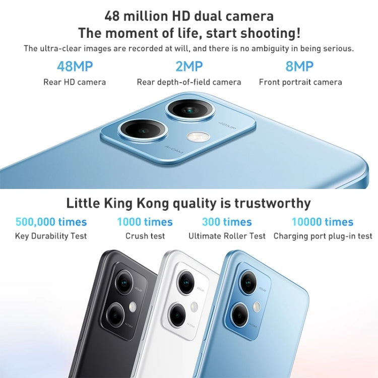 Xiaomi Redmi Note 12 5G, 48MP Camera, 6GB+128GB, Dual Back Cameras, 5000mAh Battery, Side Fingerprint Identification, 6.67 inch MIUI 13 Qualcomm Snapdragon 4 Gen1 Octa Core up to 2.0GHz, Network: 5G, Dual SIM, IR, Not Support Google Play(Blue) - Xiaomi Redmi by Xiaomi | Online Shopping South Africa | PMC Jewellery