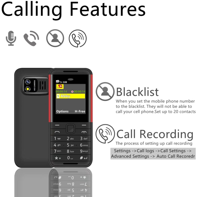 SERVO BM5310 Mini Mobile Phone, Russian Key, 1.33 inch, MTK6261D, 21 Keys, Support Bluetooth, FM, Magic Sound, Auto Call Record, GSM, Triple SIM (White) - SERVO by SERVO | Online Shopping South Africa | PMC Jewellery