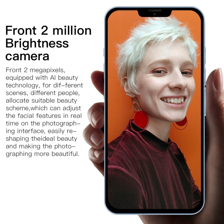 i13 ProMax, 1GB+8GB, 6.1 inch Drop Notch Screen, Face Identification, Android 6.0 MTK6580P Quad Core, Network: 3G, Dual SIM(White) -  by PMC TechLife | Online Shopping South Africa | PMC TechLife | Buy Now Pay Later Mobicred