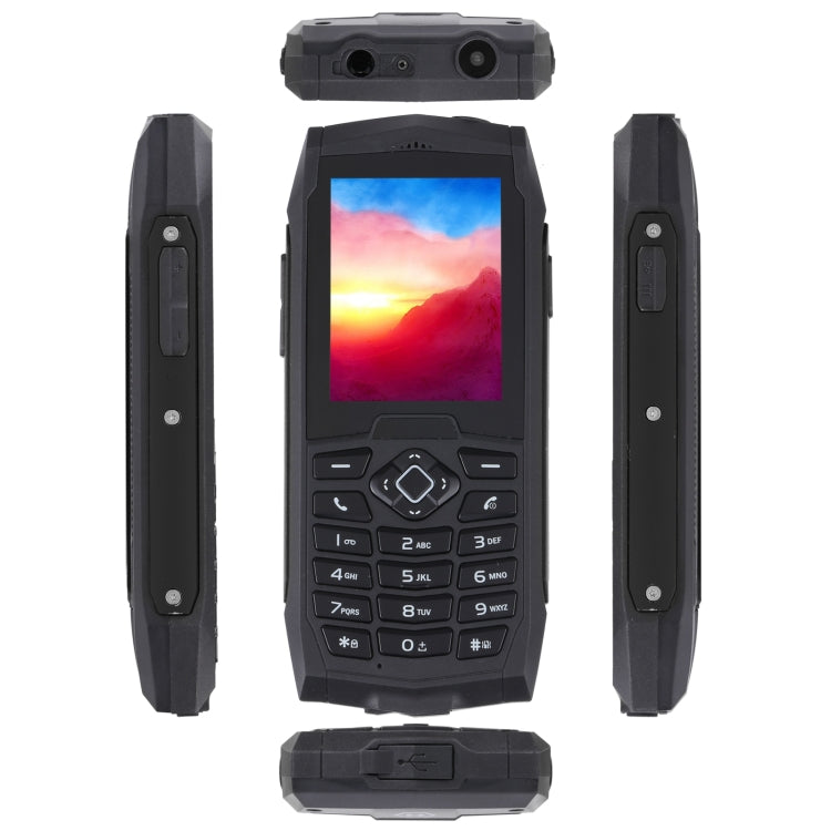 Rugtel R1D Rugged Phone, IP68 Waterproof Dustproof Shockproof, 2.4 inch, MTK6261D, 2000mAh Battery, Loud Box Speaker, FM, Network: 2G, Dual SIM (Black) - Others by Rugtel | Online Shopping South Africa | PMC Jewellery