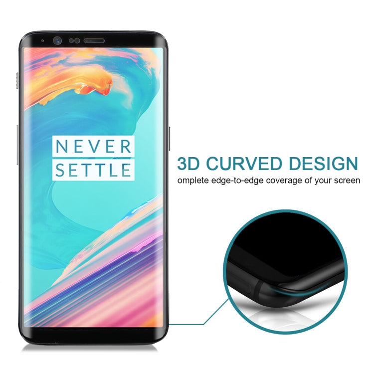 For OnePlus 5T 3D Curved Edge 9H Hardness HD Tempered Glass Screen Protector(Black) - OnePlus Tempered Glass by PMC TechLife | Online Shopping South Africa | PMC TechLife | Buy Now Pay Later Mobicred