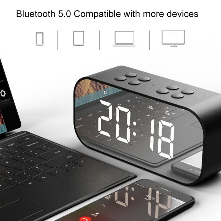 AEC BT501 Bluetooth 5.0 Mini Speaker with LED & Alarm Clock & Clock & Mirror, Support 32G TF Card(Pink) - Mini Speaker by AEC | Online Shopping South Africa | PMC TechLife | Buy Now Pay Later Mobicred