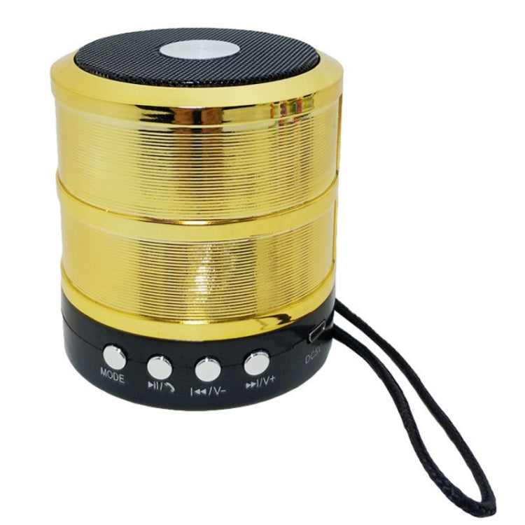 WS-887 Bluetooth Speaker with Lanyard, Support Hands-free Call & FM & U Disk & TF Card & AUX(Gold) - Mini Speaker by PMC Jewellery | Online Shopping South Africa | PMC Jewellery