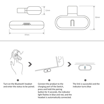 GuliKit GB1 Bluetooth Wireless Headset Receiver Adapter Audio Transmitter for NS Switch - Adapter by PMC Jewellery | Online Shopping South Africa | PMC Jewellery