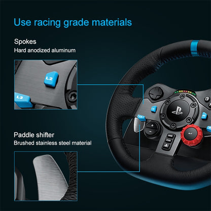 Logitech G29 Game Racing Steering Wheel Pedal Shift Lever for PS3 / PS4 / PS5 - Gamepads by Logitech | Online Shopping South Africa | PMC Jewellery | Buy Now Pay Later Mobicred