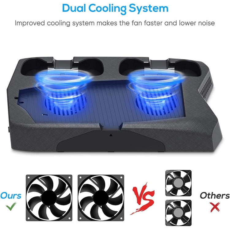 KJH P5-010-2 Multi-function Charging Cooling Fan Base with Storage Tray Bracket For PS5 De / UHD - Charger & Power by PMC TechLife | Online Shopping South Africa | PMC TechLife
