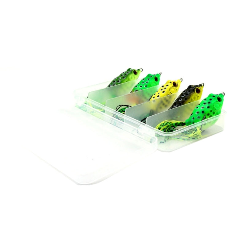 HENGJIA 5 PCS Soft Baits Water-hit Fishing Lures Ray Frog Baits with Plastic Box - Fishing Lures by HENGJIA | Online Shopping South Africa | PMC TechLife | Buy Now Pay Later Mobicred