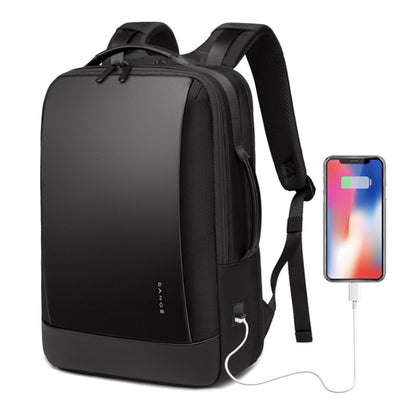 Bange BG-S52 16 inch Men Oxford Cloth Waterproof Backpack with USB Port (Black) - Backpacks by BANGE | Online Shopping South Africa | PMC Jewellery | Buy Now Pay Later Mobicred