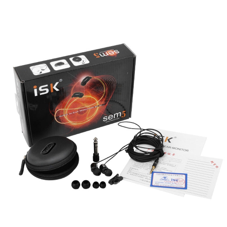 ISK SEM5 3.5mm HiFi Stereo In Ear Monitor Earphone for Phone Computer Network K Song Headphones - In Ear Wired Earphone by PMC Jewellery | Online Shopping South Africa | PMC Jewellery