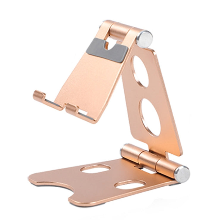 ROOSTAND R2 Aluminum Alloy Mobile Desktop Tablet Bracket Double Folding Lazy Artifact, Size: 6.4x7x9cm(Champagne Gold) - Desktop Holder by PMC Jewellery | Online Shopping South Africa | PMC Jewellery