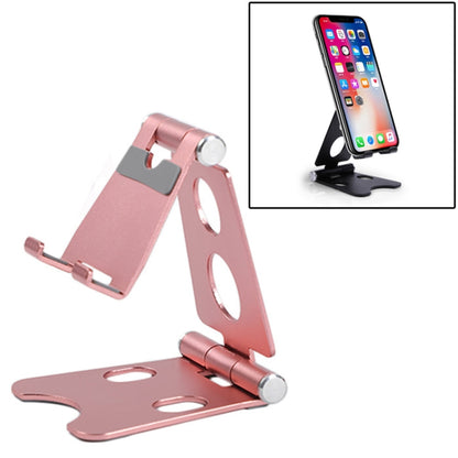 ROOSTAND R2 Aluminum Alloy Mobile Desktop Tablet Bracket Double Folding Lazy Artifact, Size: 6.4x7x9cm(Rose Gold) - Desktop Holder by PMC Jewellery | Online Shopping South Africa | PMC Jewellery