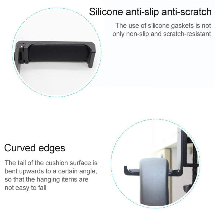 Paste Screw Type Metal Foldable Headset Stand Display Hanger(Black) - Anti-lost & Holder by PMC TechLife | Online Shopping South Africa | PMC TechLife