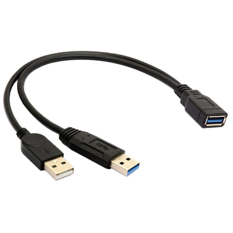 2 in 1 USB 3.0 Female to USB 2.0 + USB 3.0 Male Cable for Computer / Laptop, Length: 29cm - USB Cable by PMC Jewellery | Online Shopping South Africa | PMC Jewellery