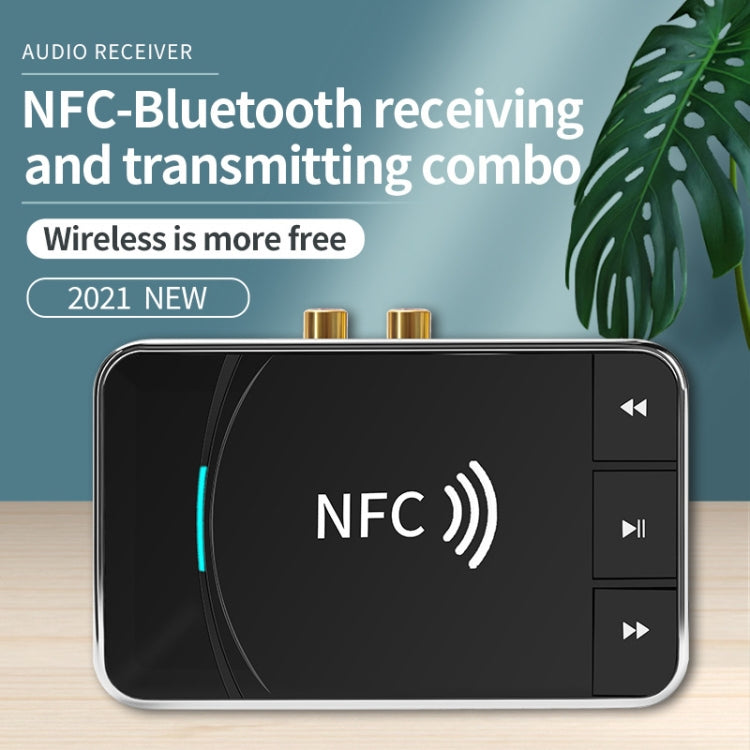 N100 NFC Desktop Bluetooth 5.0  Receiver & Transmitter Car Bluetooth Speaker Audio Adapter(Black) - Audio Receiver Transmitter by PMC Jewellery | Online Shopping South Africa | PMC Jewellery