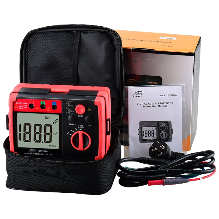 BENETECH GT5206A Professional LCD Digital Leakage Protector Switch Tester - Battery & Resistance Tester by BENETECH | Online Shopping South Africa | PMC Jewellery | Buy Now Pay Later Mobicred