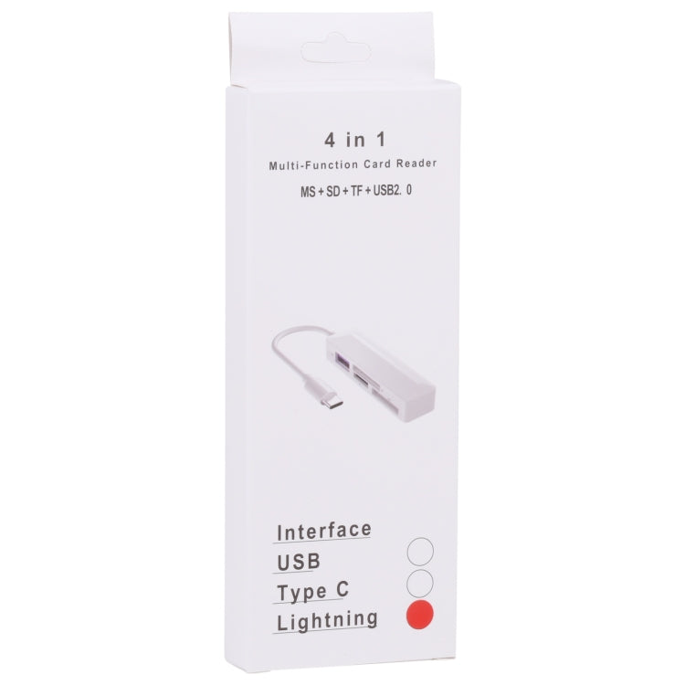 4 in 1 MS + SD + TF + USB2.0 Multi-function Card Reader for 8 Pin Devices - U Disk & Card Reader by PMC TechLife | Online Shopping South Africa | PMC TechLife