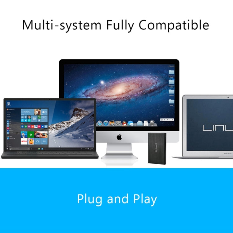 Richwell SATA R23-SATA-1TGB 2.5 inch USB3.0 Interface Mobile Hard Disk Drive, Capacity: 1TB(Black) - free shipping - PMC TechLife - Order now!