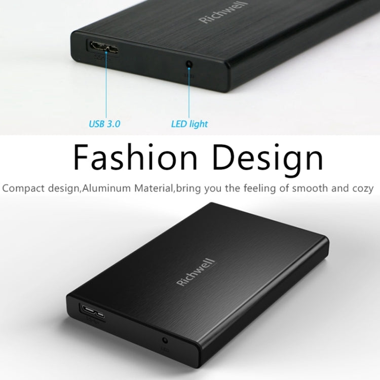 Richwell SATA R23-SATA-160GB 160GB 2.5 inch USB3.0 Interface Mobile Hard Disk Drive(Black) - free shipping - PMC TechLife - Order now!
