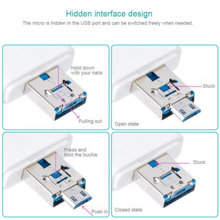 NK-208 3 in 1 i-Flash TF Card / SD Card Reader For 8 Pin + USB 2.0 + Micro USB Devices(White) - U Disk & Card Reader by PMC TechLife | Online Shopping South Africa | PMC TechLife