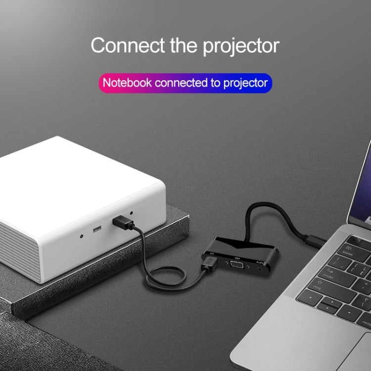 V83 USB-C / Type-C to 4K HDMI / VGA + 3.5mm Audio + USB Multi-function Adapter - free shipping - PMC TechLife - Order now!