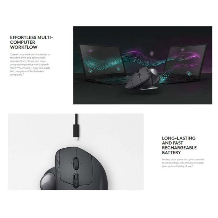 Logitech MX ERGO 440DPI Bluetooth + Unifying Dual-mode Wireless Trackball Optical Mouse(Black) - free shipping - PMC TechLife - Order now!