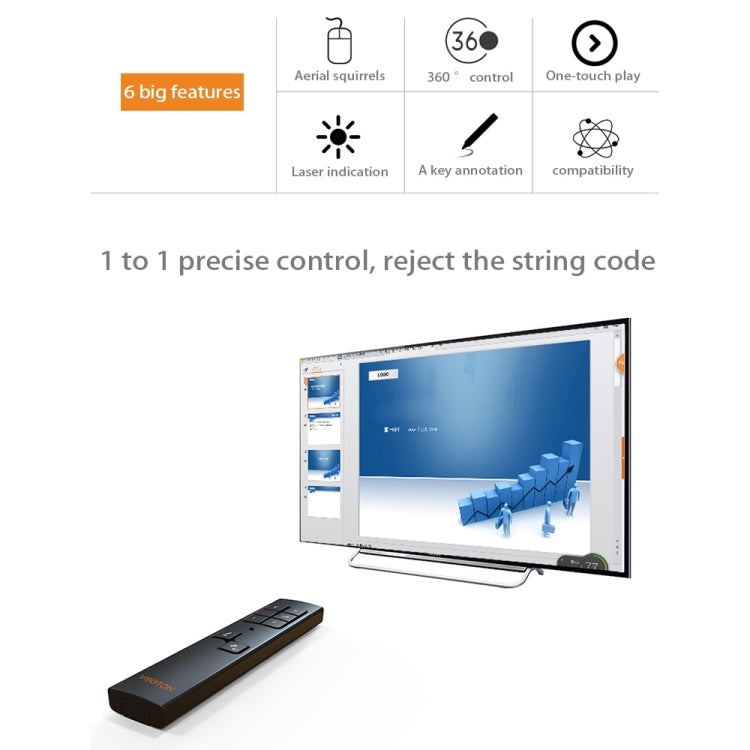 VIBOTON PP930 2.4GHz Multimedia Presentation Remote PowerPoint Clicker Wireless Presenter Handheld Controller Flip Pen, Control Distance: 30m(Black) -  by VIBOTON | Online Shopping South Africa | PMC Jewellery