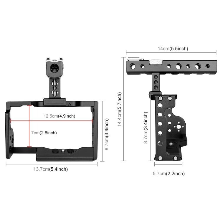 PULUZ Video Camera Cage Stabilizer with Handle for Sony A6600 / ILCE-6600(Black) - free shipping - PMC TechLife - Order now!