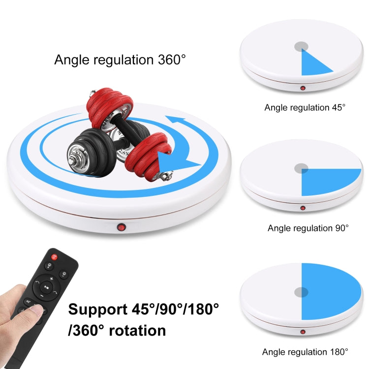 PULUZ 45cm Remote Control Adjusting Speed Rotating Turntable Display Stand, White, Load 100kg(UK Plug) - free shipping - PMC TechLife - Order now!